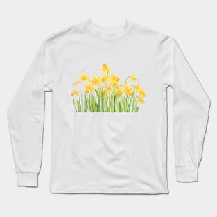 yellow daffodils painting Long Sleeve T-Shirt